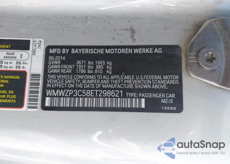 2014 Mini Cooper S z USA, uszkodzony, nr VIN WMWZP3C58ET298621